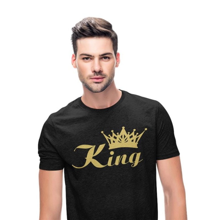 KOSZULKI DLA PAR NA WALENTYNKI PREZENT KING QUEEN KORONA