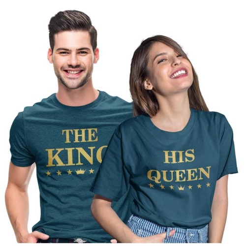 KOSZULKI DLA PAR NA WALENTYNKI PREZENT THE KING HIS QUEEN