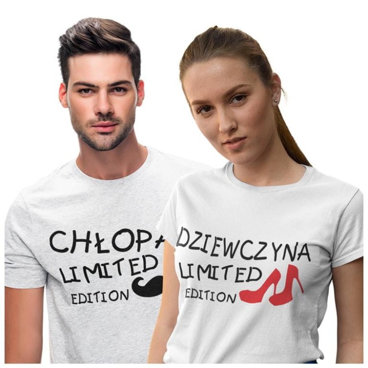 KOSZULKI DLA PAR NA WALENTYNKI PREZENT CHŁOPAK DZIEWCZYNA LIMITED EDITION