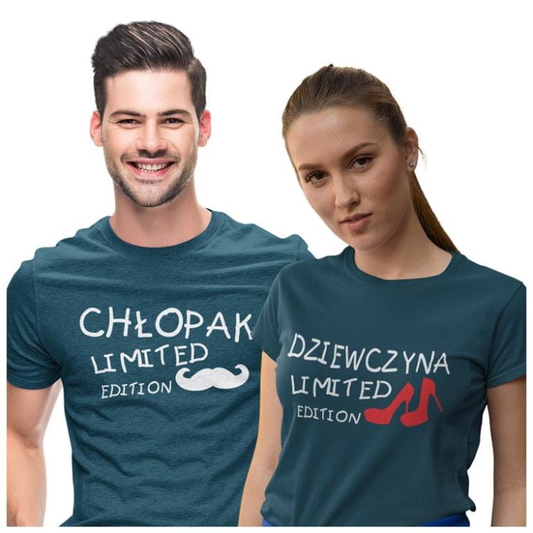 KOSZULKI DLA PAR NA WALENTYNKI PREZENT CHŁOPAK DZIEWCZYNA LIMITED EDITION