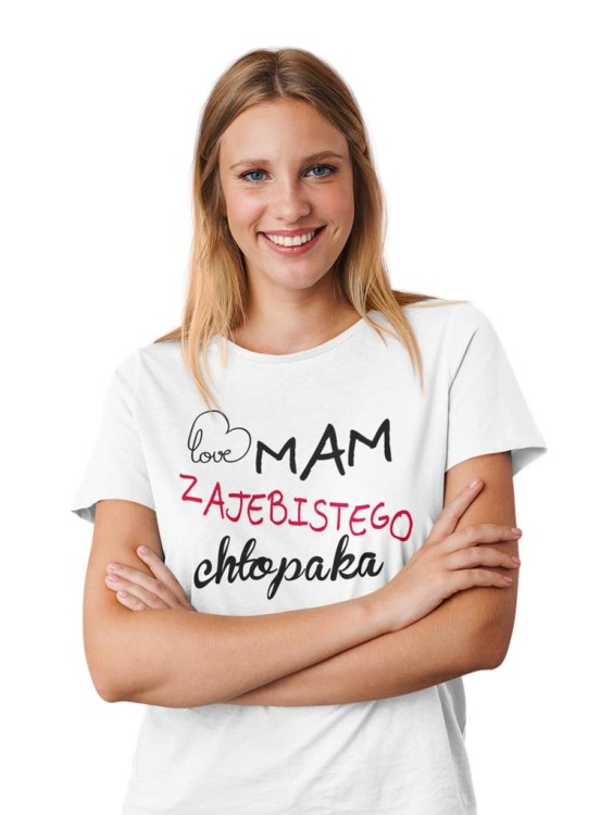 KOSZULKI DLA PAR NA WALENTYNKI PREZENT MAM ZAJEBISTĄ DZIEWCZYNĘ MAM ZAJEBISTEGO CHŁOPAKA