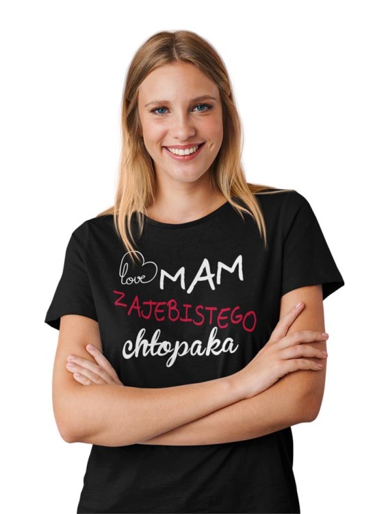KOSZULKI DLA PAR NA WALENTYNKI PREZENT MAM ZAJEBISTĄ DZIEWCZYNĘ MAM ZAJEBISTEGO CHŁOPAKA