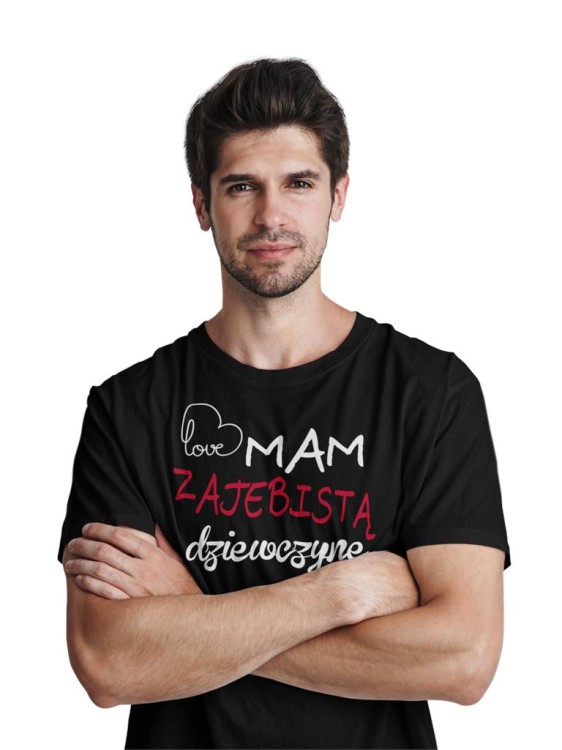 KOSZULKI DLA PAR NA WALENTYNKI PREZENT MAM ZAJEBISTĄ DZIEWCZYNĘ MAM ZAJEBISTEGO CHŁOPAKA