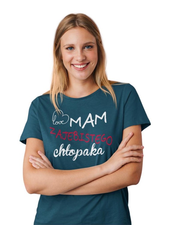 KOSZULKI DLA PAR NA WALENTYNKI PREZENT MAM ZAJEBISTĄ DZIEWCZYNĘ MAM ZAJEBISTEGO CHŁOPAKA