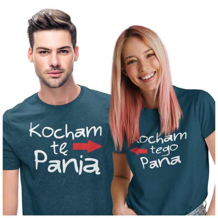 KOSZULKI DLA PAR NA WALENTYNKI PREZENT KOCHAM TĘ PANIĄ KOCHAM TEGO PANA