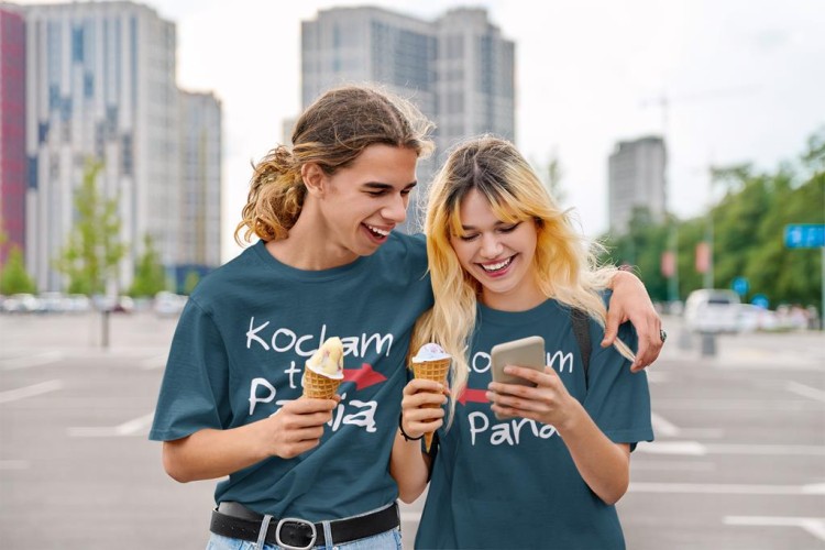 KOSZULKI DLA PAR NA WALENTYNKI PREZENT KOCHAM TĘ PANIĄ KOCHAM TEGO PANA