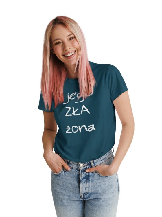 KOSZULKI DLA PAR NA WALENTYNKI PREZENT MĄŻ IDEALNY I JEGO ZŁA ŻONA