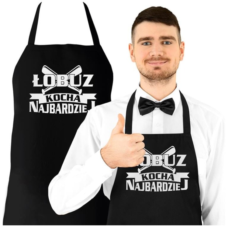 FARTUCH DLA CHŁOPAKA MĘŻA PREZENT NA WALENTYNKI ŁOBUZ KOCHA NAJBARDZIEJ