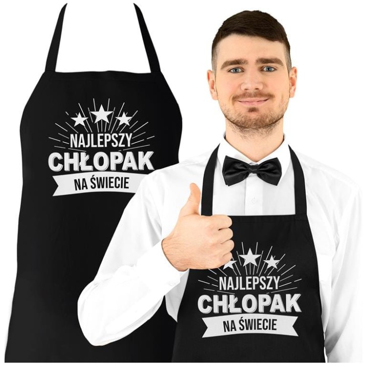 FARTUCH DLA CHŁOPAKA MĘŻA PREZENT NA WALENTYNKI NAJLEPSZY CHŁOPAK NA ŚWIECIE