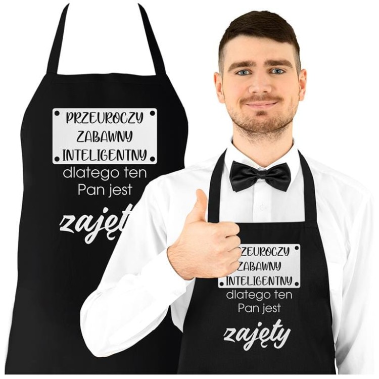 FARTUCH DLA CHŁOPAKA MĘŻA PREZENT NA WALENTYNKI PRZEUROCZY ZABAWNY INTELIGENTNY, ALE TEN PAN JEST JUŻ ZAJĘTY