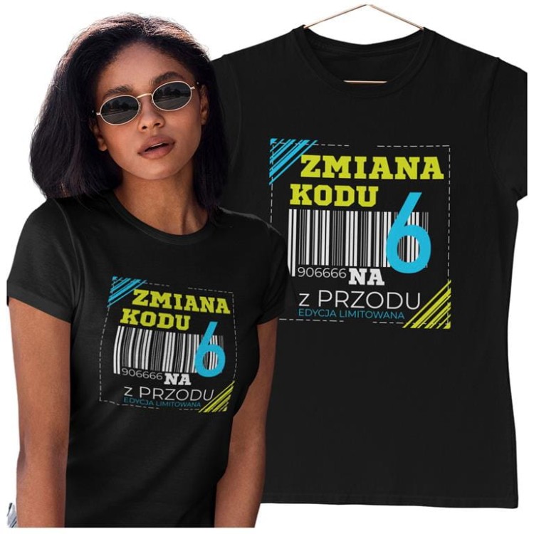 KOSZULKA DLA KOBIETY NA 60 URODZINY ZMIANA KODU NA 6 Z PRZODU DTF (1).jpg