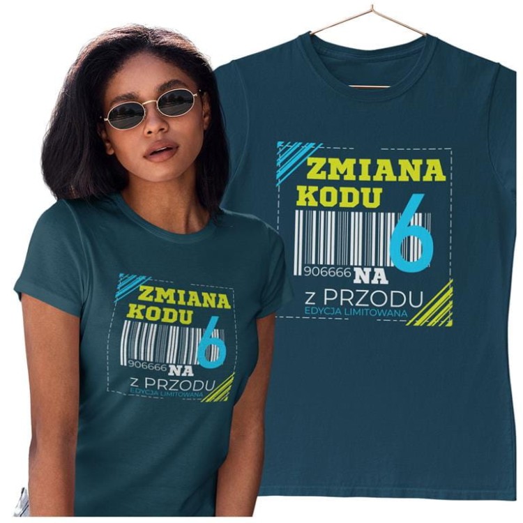 KOSZULKA DLA KOBIETY NA 60 URODZINY ZMIANA KODU NA 6 Z PRZODU DTF (1).jpg