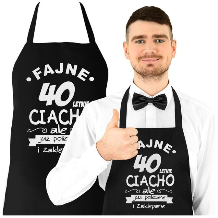 Fartuch na 40 urodziny prezent urodzinowy Fajne 40 letnie ciacho (1).jpg