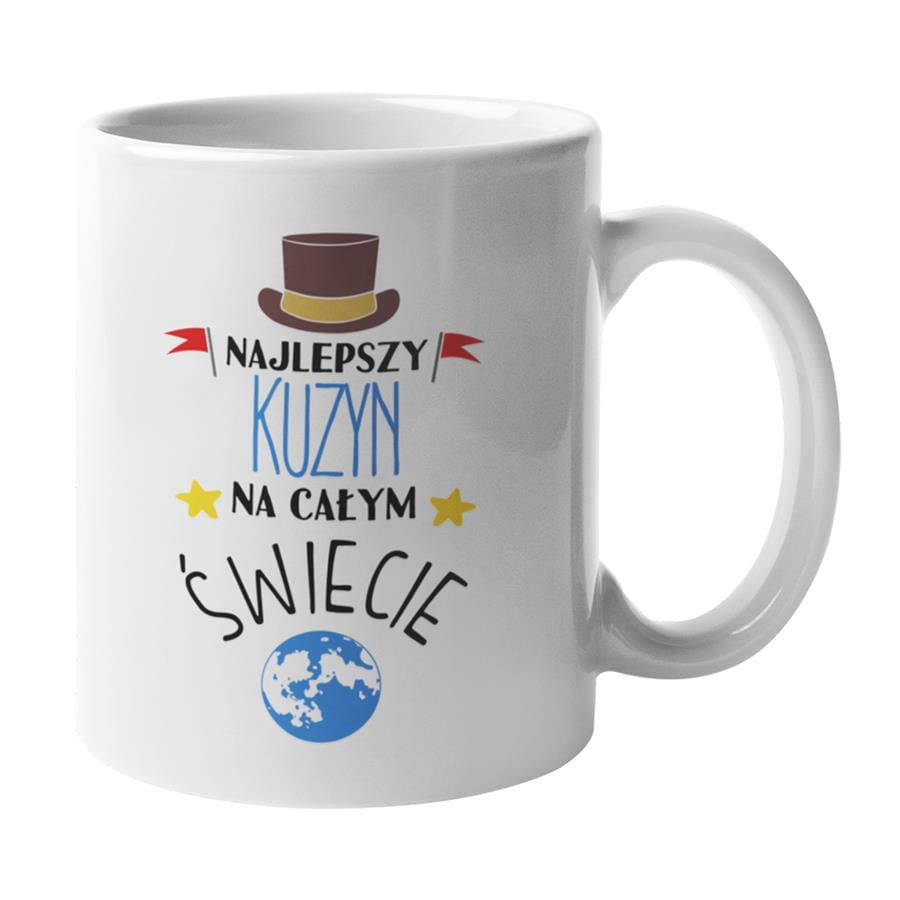 Kubek dla Kuzyna prezent na Urodziny kubek z napisem "Najlepszy Kuzyn na całym świecie"