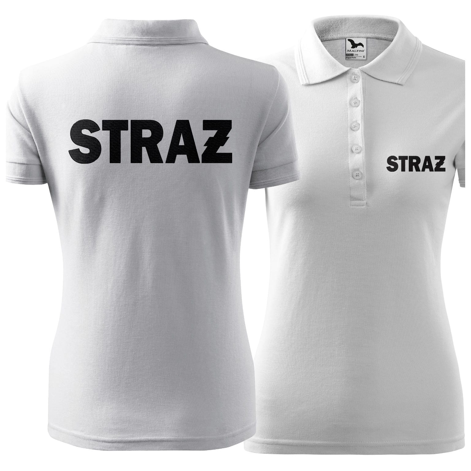 Koszulka polo z krótkim rękawem z logo na sercu i plecach damska z HAFTEM logo OSP 200g Pique Polo210 koszulka polo krótki rękaw kolor biały