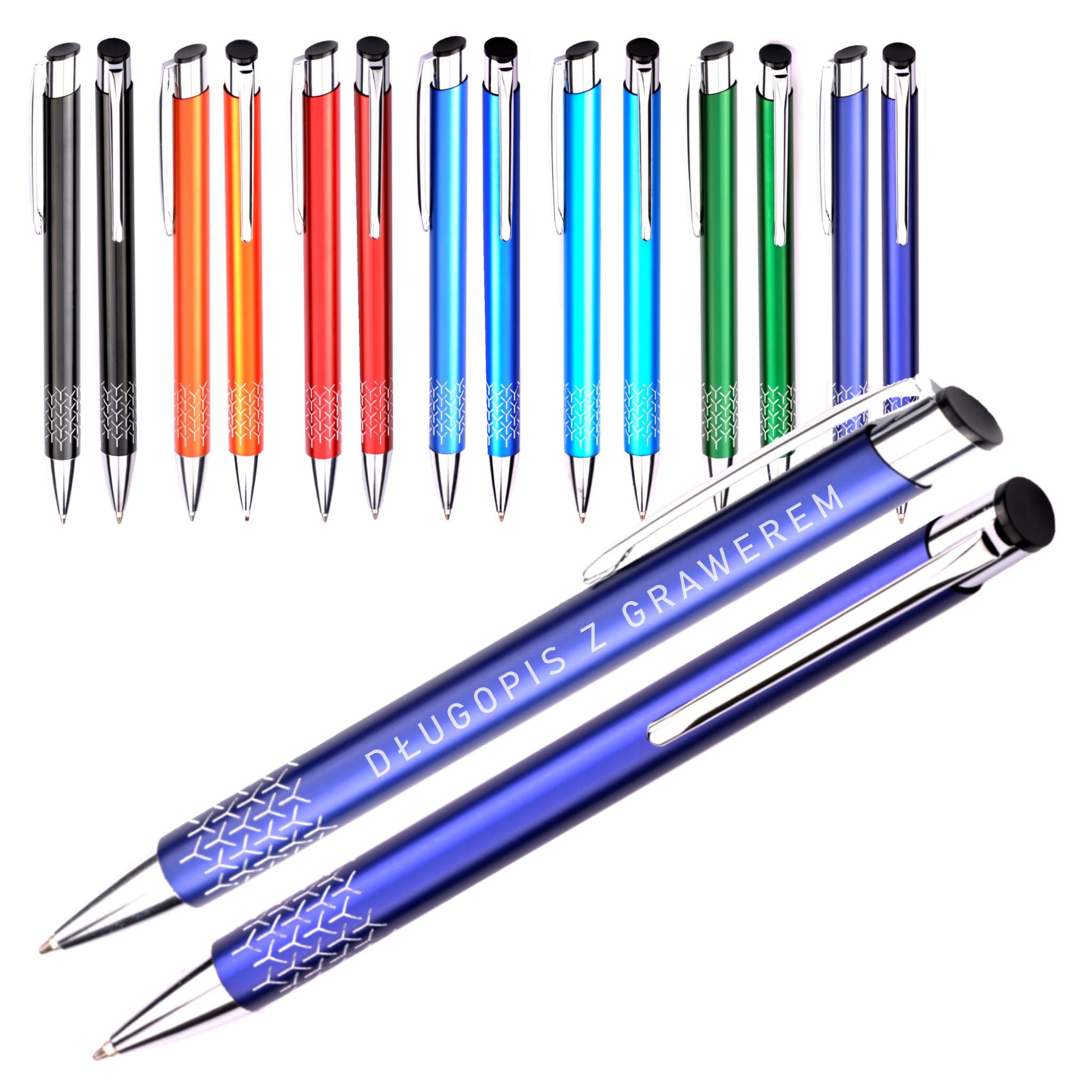 Długopis reklamowy metalowy REY z grawerem jednostronnym dla firm – 7 kolorów