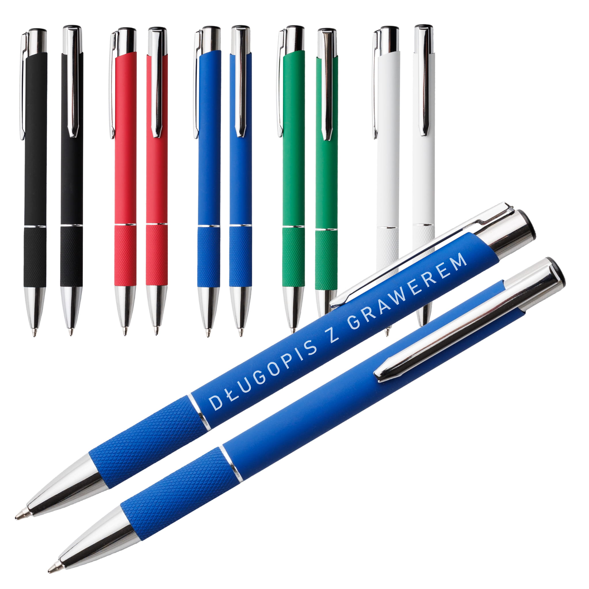 Długopis reklamowy metalowy ZOE z grawerem jednostronnym dla firm – 5 kolorów