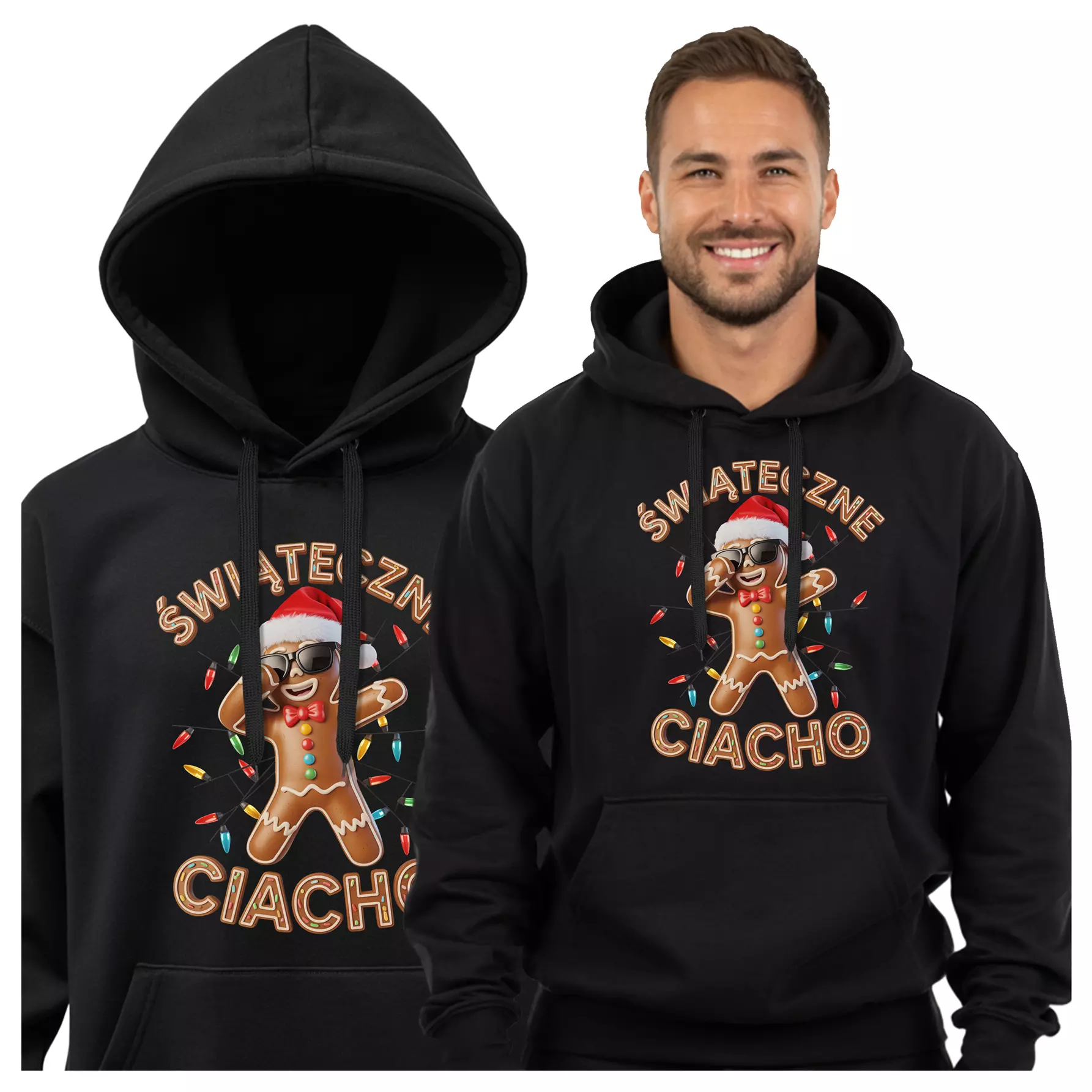 BLUZA Z KAPTUREM ŚWIĄTECZNA PREZENT MIKOŁAJKOWY Z NAPISEM: "ŚWIĄTECZNE CIACHO".