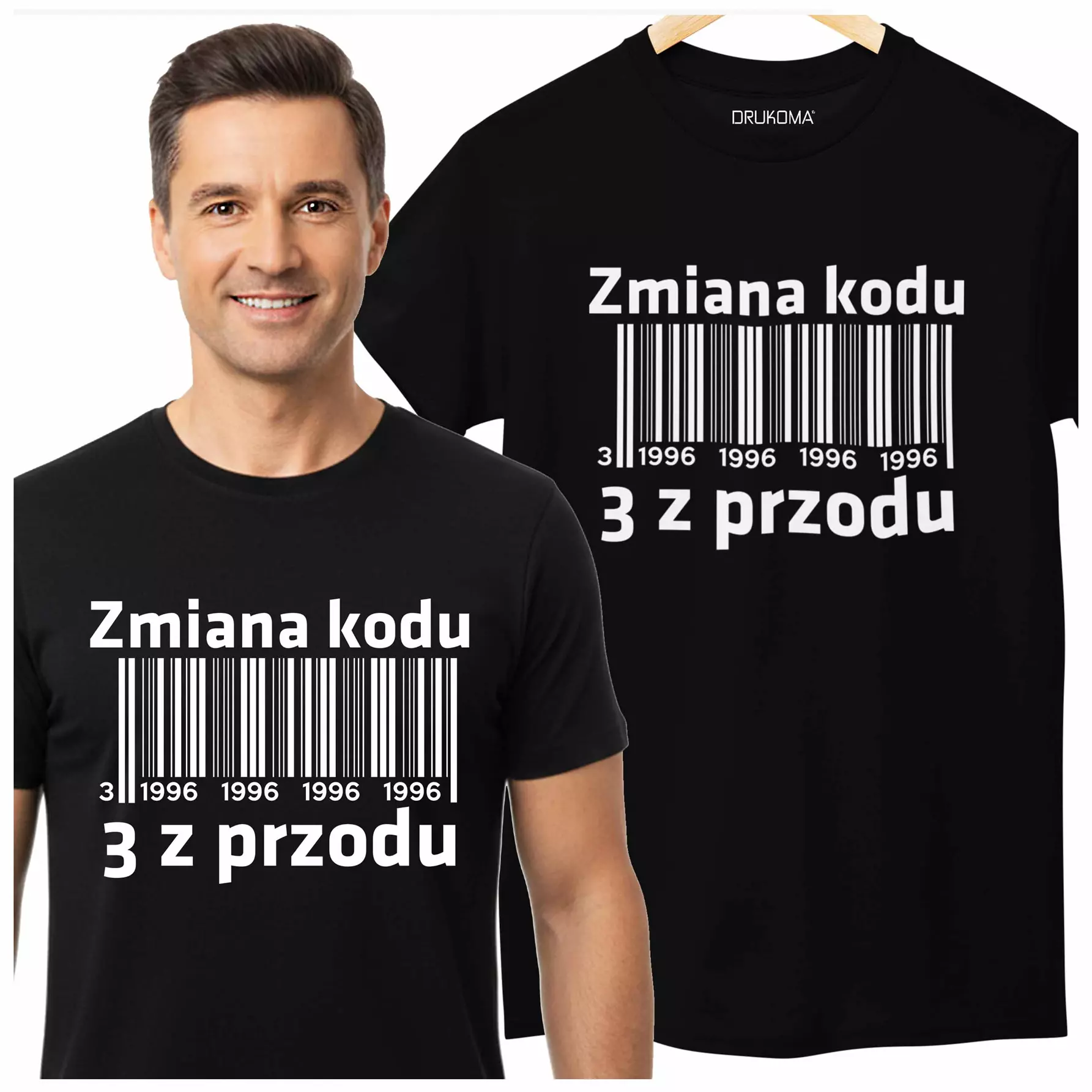 Koszulka na urodziny na 30 trzydziestkę z napisem Zmiana kodu 3 z przodu 1996