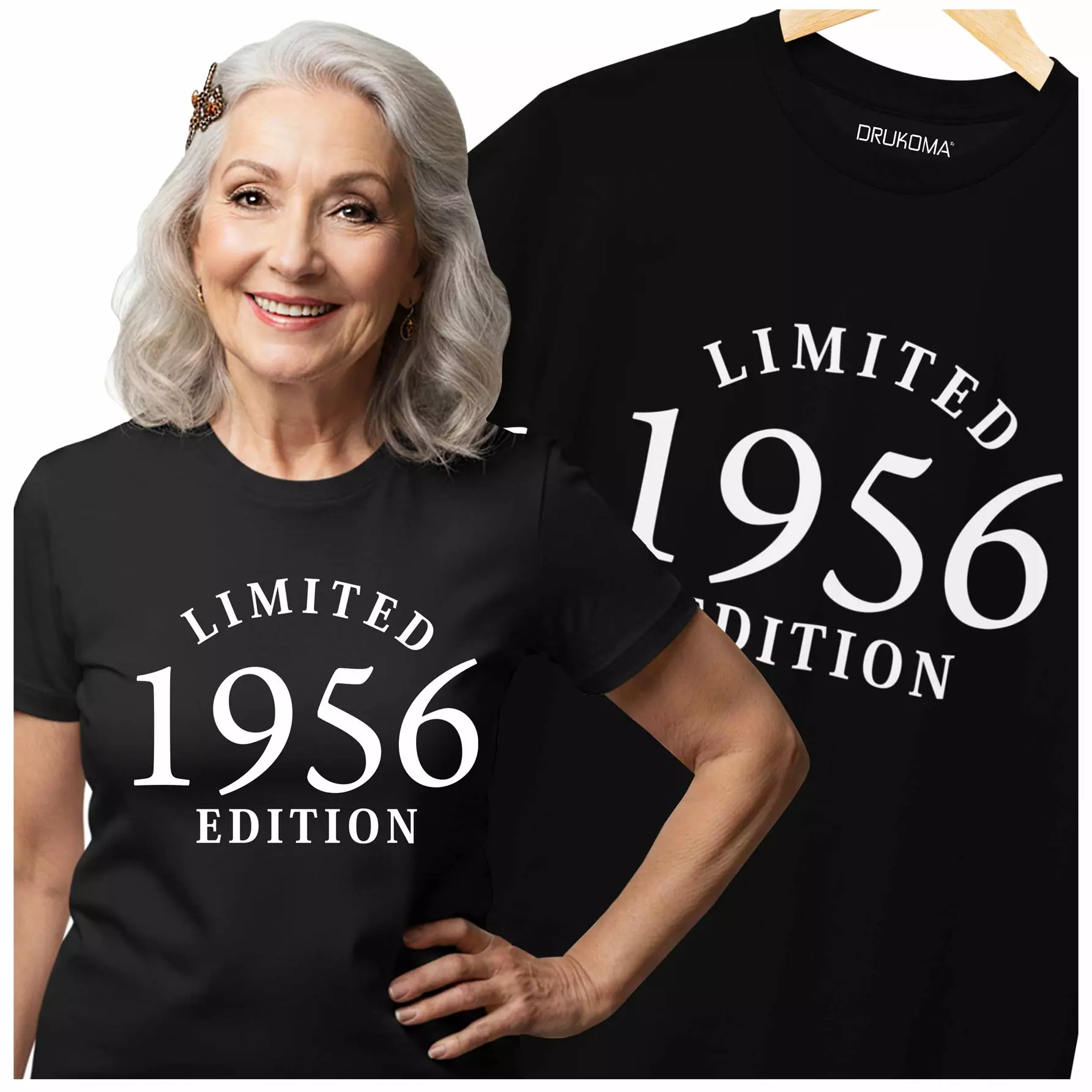 DAMSKA KOSZULKA NA 70 URODZINY "LIMITED EDITION 1956"