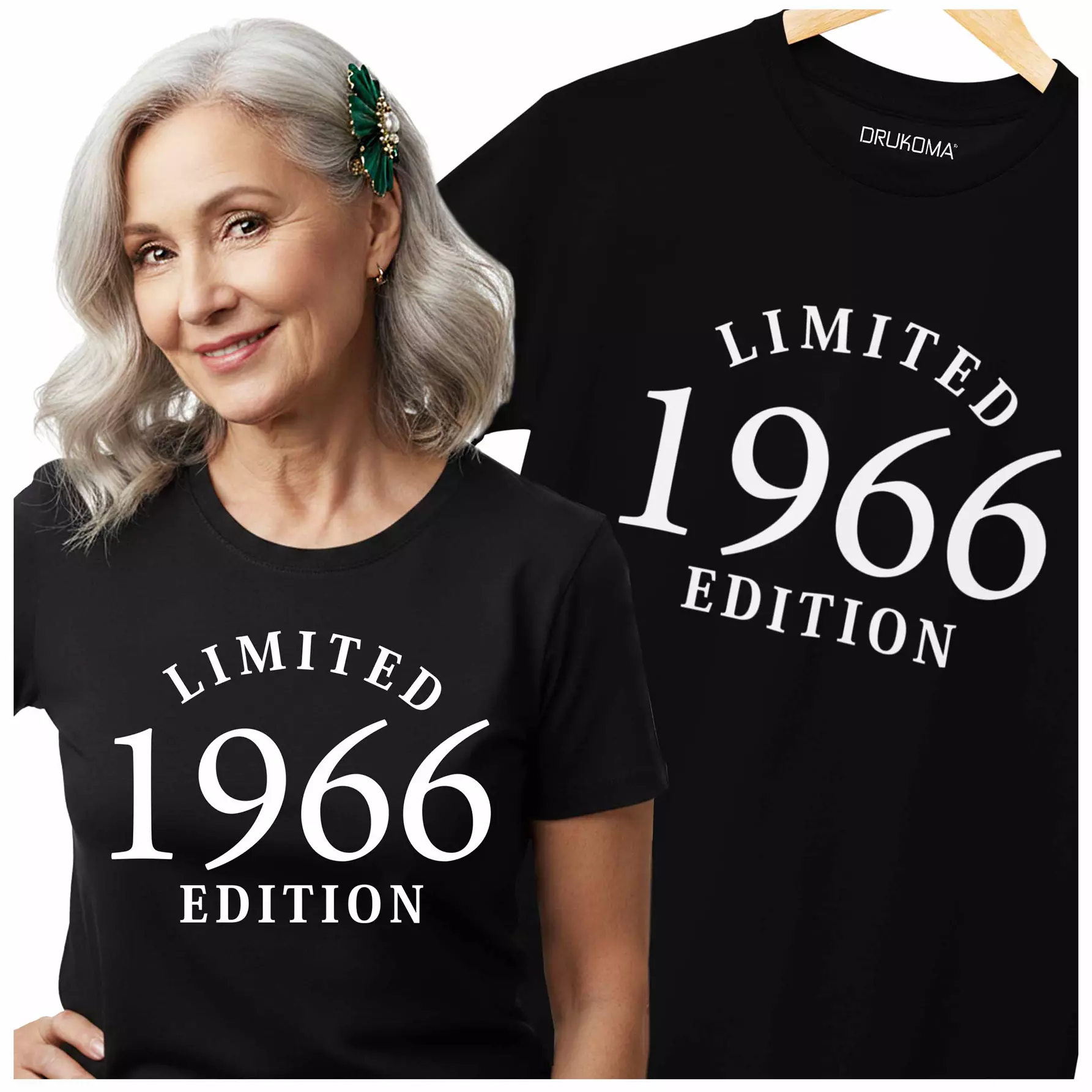 DAMSKA KOSZULKA NA 60 URODZINY "LIMITED EDITION 1966"