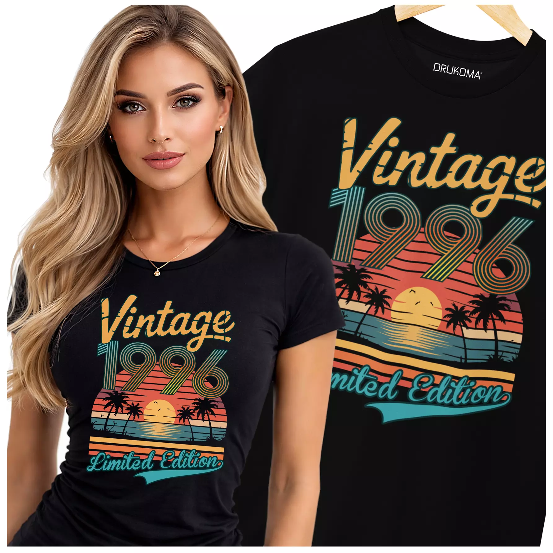 Koszulka damska dla kobiety na 30 trzydzieste urodziny "VINTAGE 1996 LIMITED EDITION"