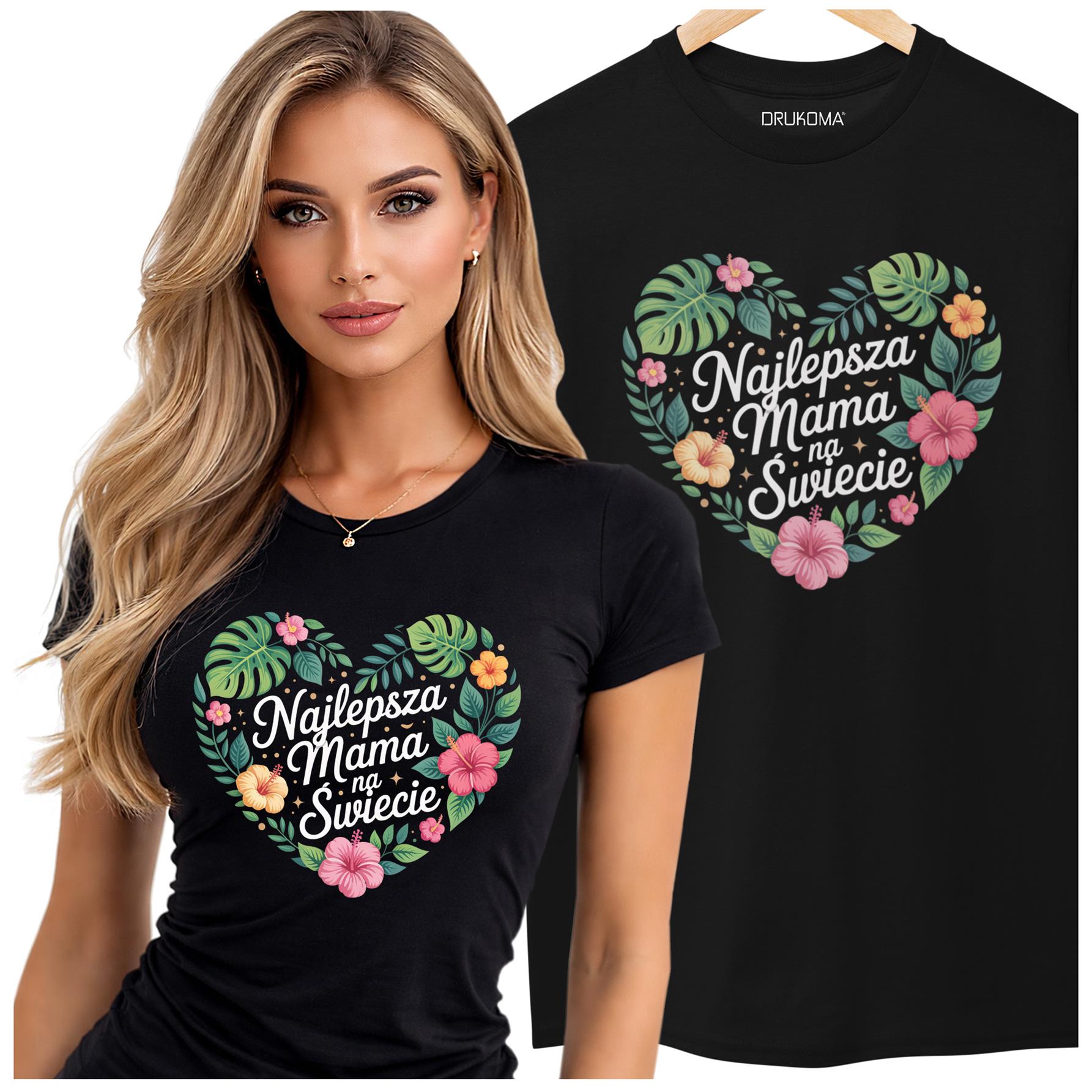 KOSZULKA dla Mamy na Dzień Matki z napisem: "NAJLEPSZA MAMA NA ŚWIECIE"