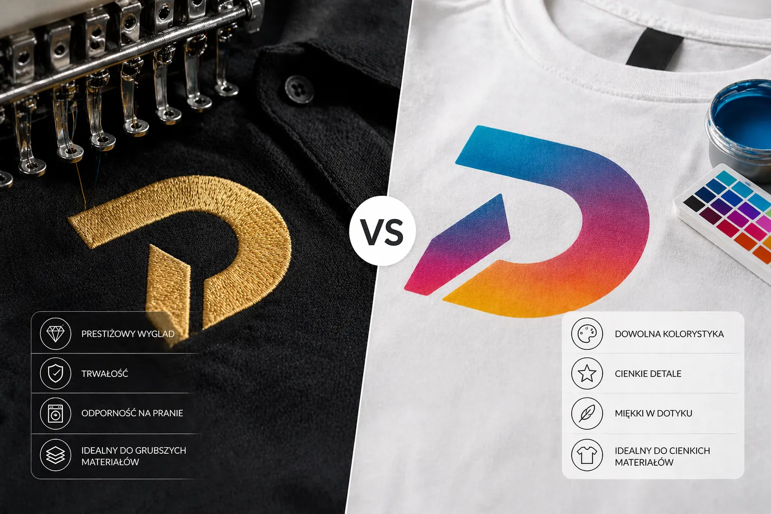 Haft komputerowy czy nadruk? Kiedy igła wygrywa z tuszem (i odwrotnie)